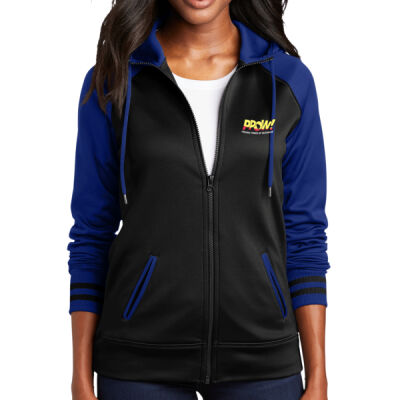 PPOW - Ladies Sport Wick ® Varsity Fleece Full Zip Hooded Jacket Thumbnail
